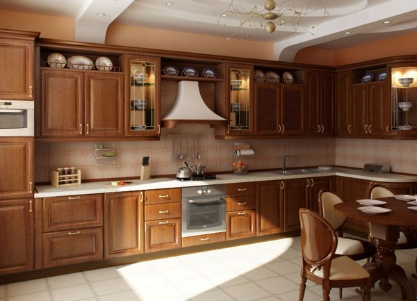 дизайн кухни в частном доме с окном фото