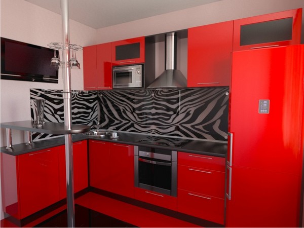 бело красно черная кухня фото