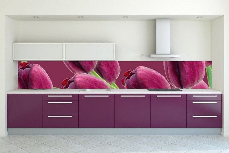 бело фиолетовая кухня фото