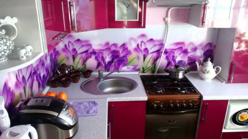 дизайн фиолетовой кухни фото