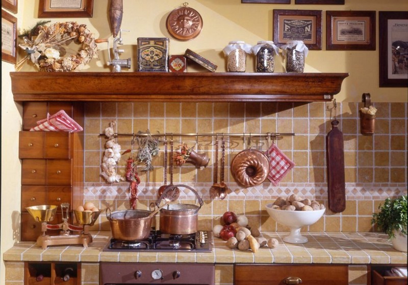 как оформить кухню в деревенском стиле фото
