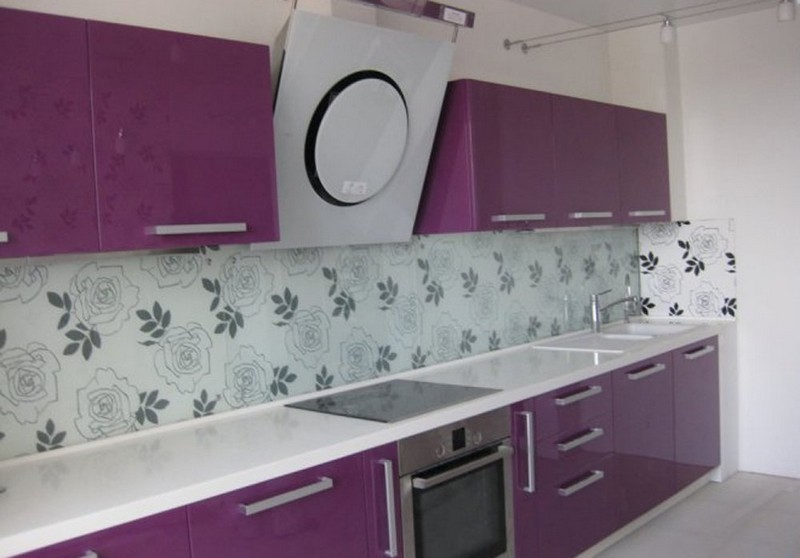 серо фиолетовая кухня фото