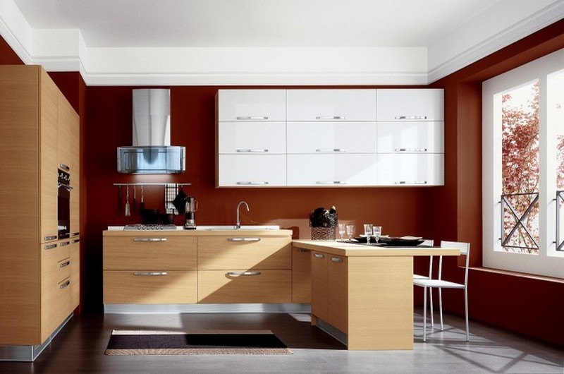 бело коричневая кухня фото