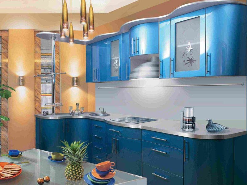 голубая кухня фото
