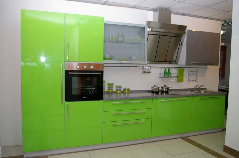 кухня цвета лайм фото