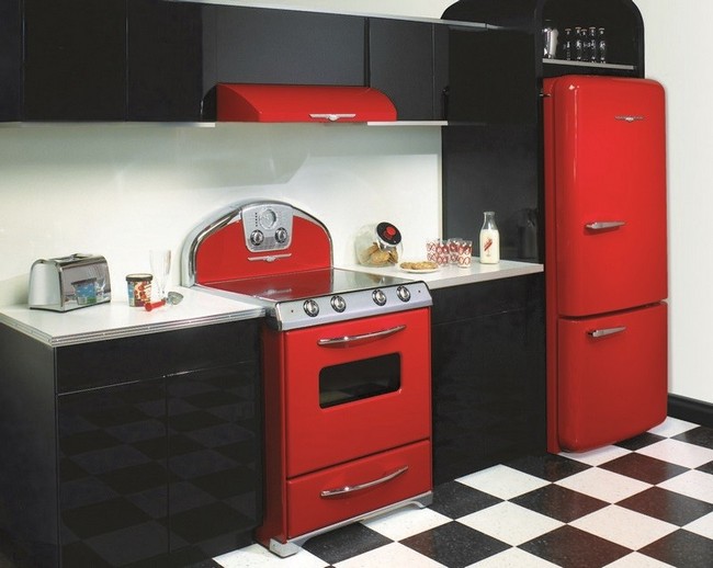 кухня в красно черных тонах фото